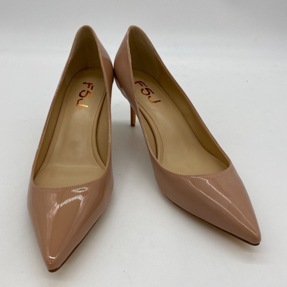 A FSJ Mid Heel Pointy Closed Toe Pump